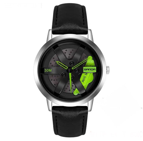 GYRO R30M WHYL - The Alloy Wheel Watch With Rotating Alloy Wheel and Pure Leather Strap