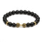 Round Black Beaded Dumbbell Bracelet