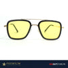 TEGO - Retro Square Sunglasses with Gradient Sunglasses - Golden Yellow