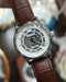 UORS - White Silver Watch with Brown Leather Strap by fitron