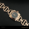 Sleek Bracelet Style Rose Golden Black Ladies Watch