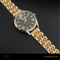 Bold Round Golden Black Ladies Watch