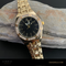 Trendy Round Golden Black Ladies Watch