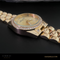 Glamorous Golden Round Watch with Crystal Accents