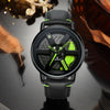 GYRO NS - Never Stop Watch With Rotating Wheel And Leather Strap