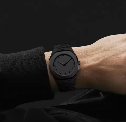 AURA BLACK - PolyCarbon Case Watch With Arabic Numerics And 5 Years of Warranty