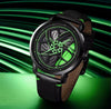 LA Fe GYRO NS - Never Stop Watch With Rotating Wheel And Leather Strap