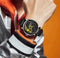 LA Fe GYRO NS - Never Stop Watch With Rotating Wheel And Leather Strap