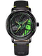 LA Fe GYRO NS - Never Stop Watch With Rotating Wheel And Leather Strap