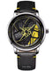 LA Fe GYRO NS - Never Stop Watch With Rotating Wheel And Leather Strap