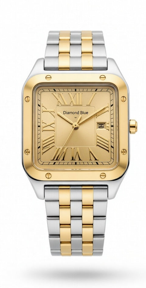 CART - Diamond blue Stainless Steel Case Watch With Date And 5 Years of Warranty