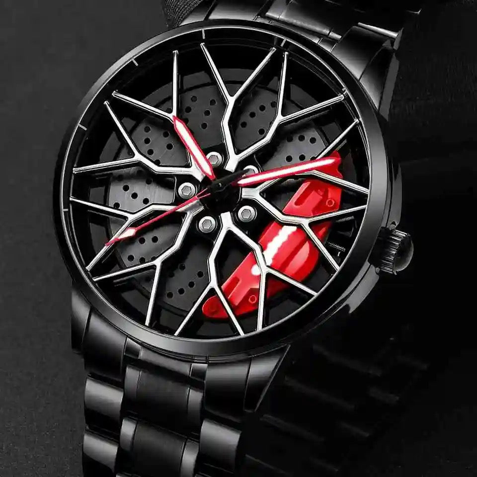 Black Red Sport Rim Watch with Stainless Steel Strap | Buy Automatic Watch  in Pakistan– RIGOUT