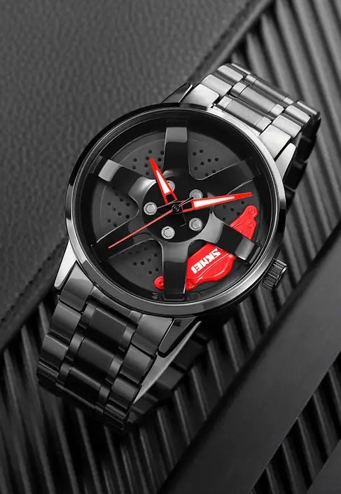 Black Red Sport Rim Watch with Stainless Steel Strap | Buy Automatic ...