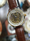 TORUS - White Golden Mechanical Watch with Brown Strap By Fitron