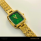 Eternal Noir – Green & Gold Classic Square Watch