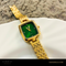Eternal Noir – Green & Gold Classic Square Watch