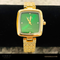 Eternal Noir – Green & Gold Classic Square Watch