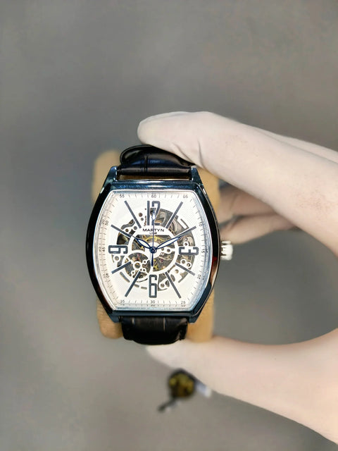 CHARLIE -  Mechanical Watch with Black Strap By Marty Line