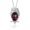 Owl Ruby Chain Necklace with Pendant