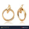 Big Golden Twisted Pipe Hoop Earrings
