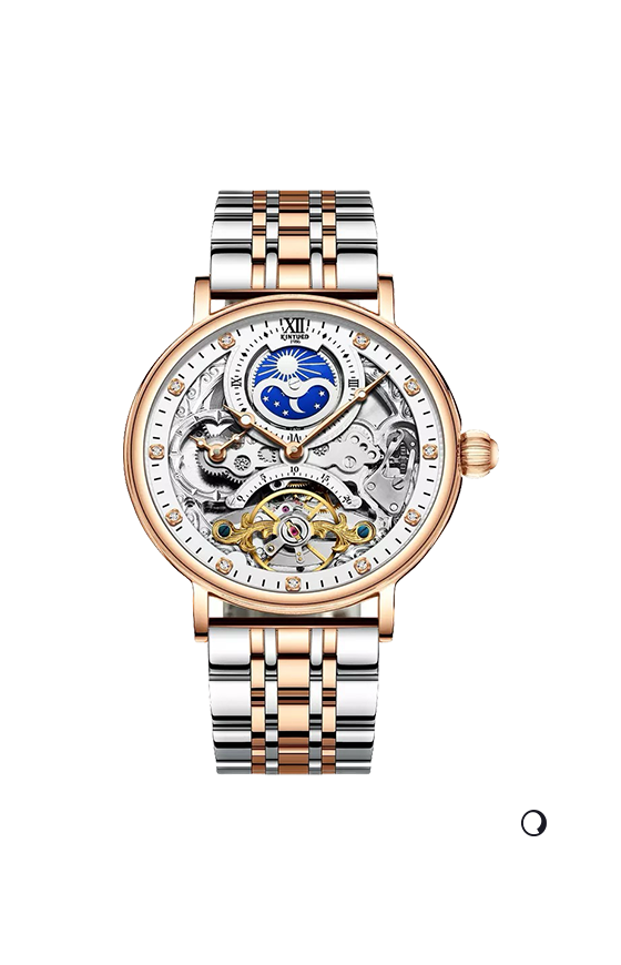 Multiple Time Tourbillion Automatic Skeleton Watch with Brown Strap ...