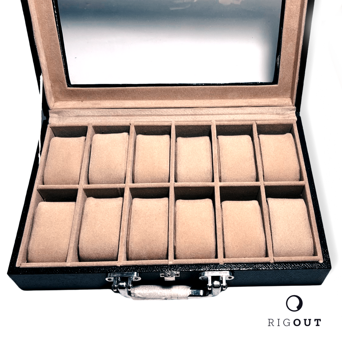 12 Watches Box Organizer Black RIGOUT