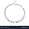 Silver Studded Stone Long Link Chain Necklace with free earrings