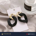 Black Golden Geometric Earrings