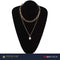 Double Layered Curb Chain Necklace with Pearl