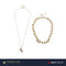 Double Layered Curb Chain Necklace with Pearl