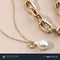 Double Layered Curb Chain Necklace with Pearl