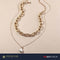 Double Layered Curb Chain Necklace with Pearl