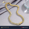 Golden Curb Chain with Bar Pendant