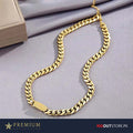 Golden Curb Chain with Bar Pendant