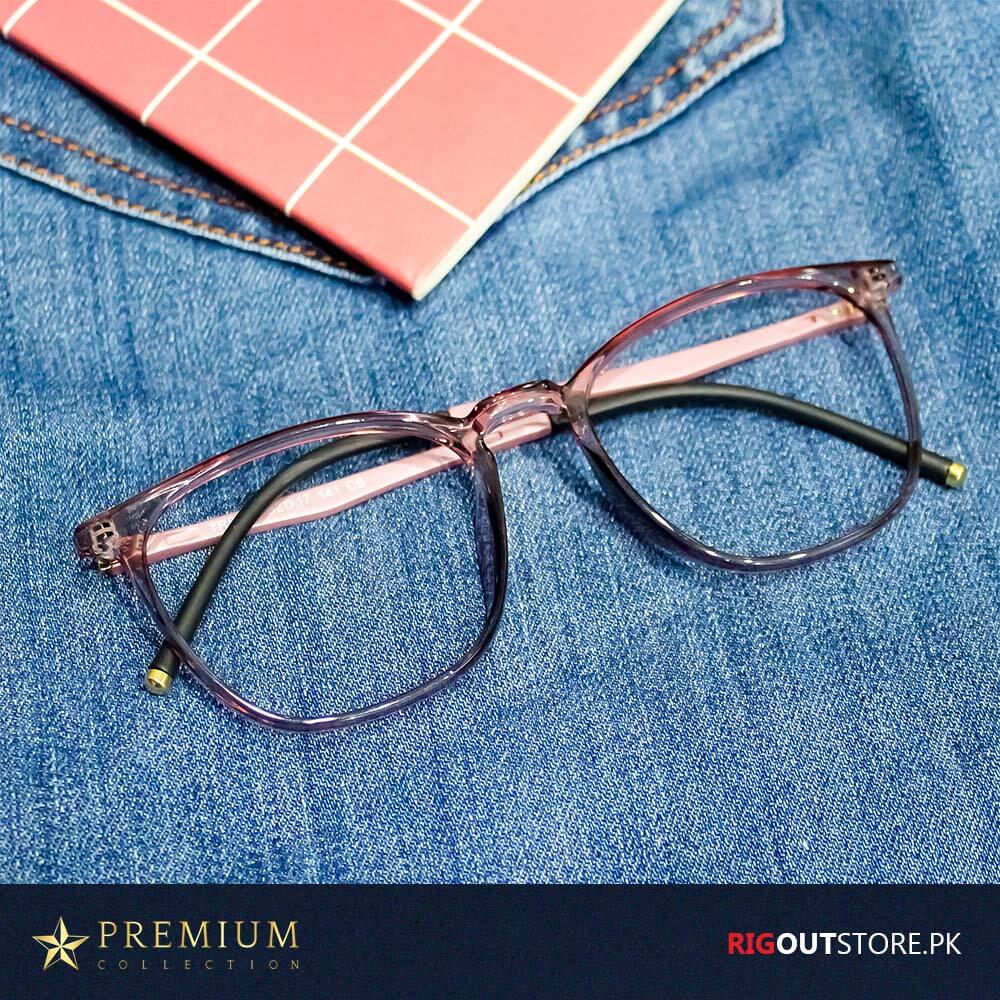 Pakistan Order Mens Glasses Online Square Pink Transparent