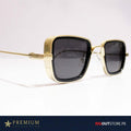 Quadrado - Golden Retro Square Metal Flat Lens Sunglasses - Stacked Store – Online Shopping of Men Women Fashion Accessories