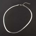 Snake Bone Chain Necklace - Silver